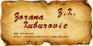 Zorana Kuburović vizit kartica